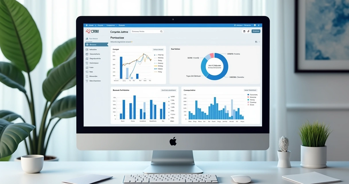 Dashboard de CRM integrado mostrando painel de contatos 