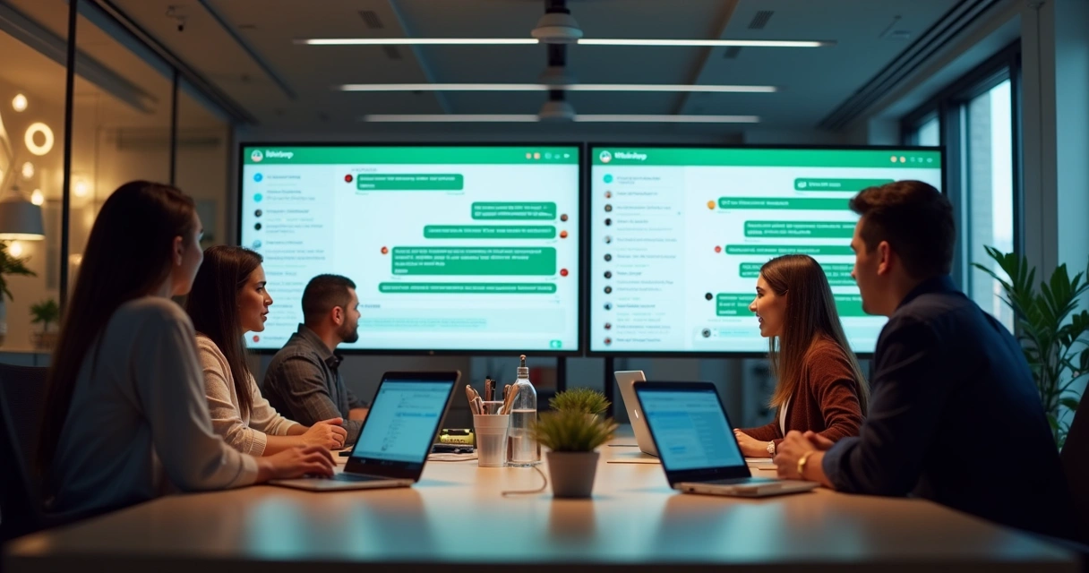 Equipe de atendimento utilizando sistema de CRM integrando chats de diferentes canais digitais