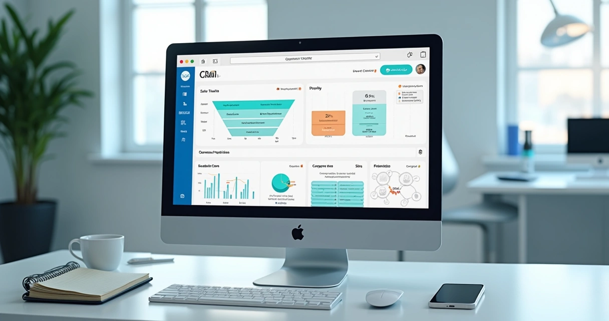 Tela de CRM com etapas de leads de clínica odontológica
