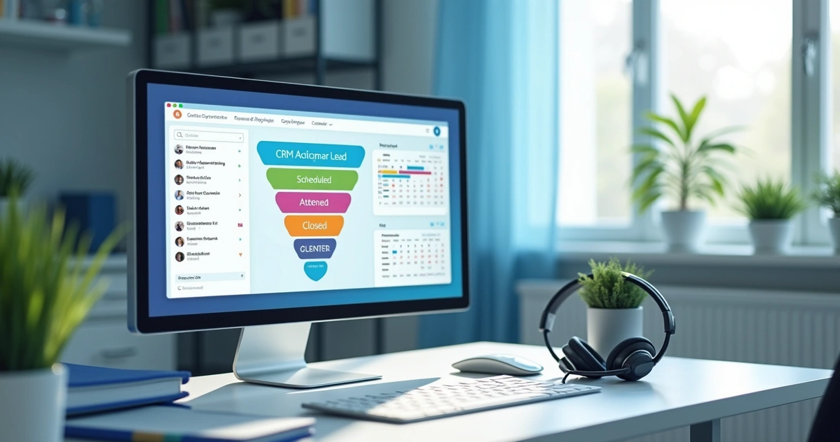 Painel de CRM odontológico com funil e agendamentos 
