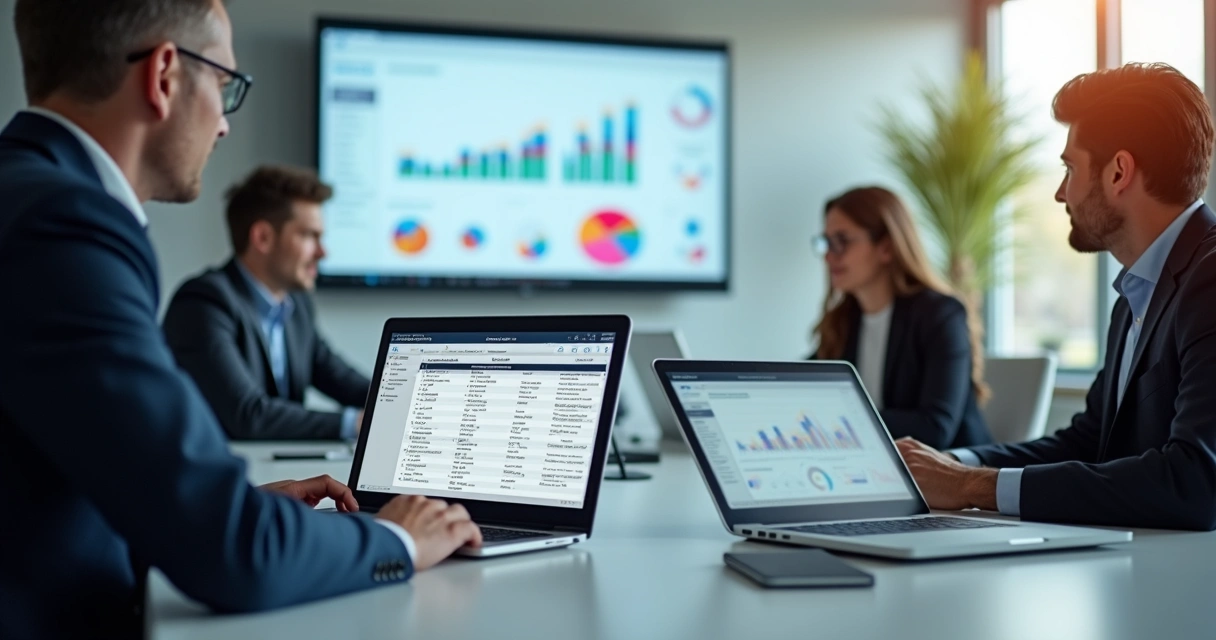 Equipe usando CRM para prospecção comercial B2B 