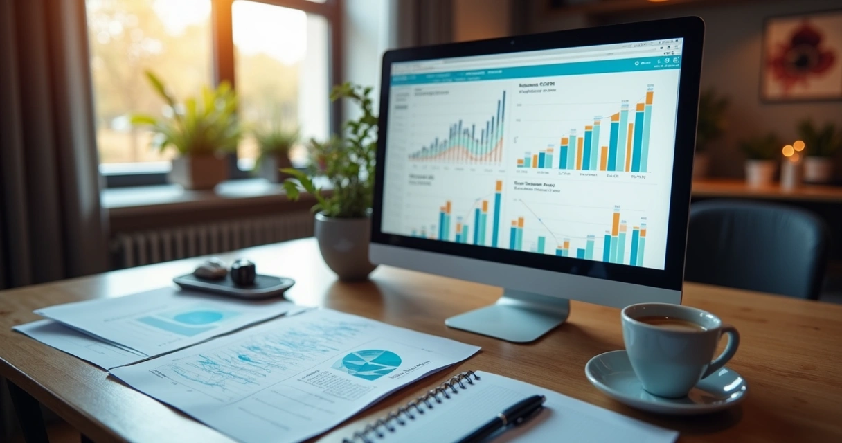 Gráfico em tela mostrando aumento de receita pelo uso de CRM 