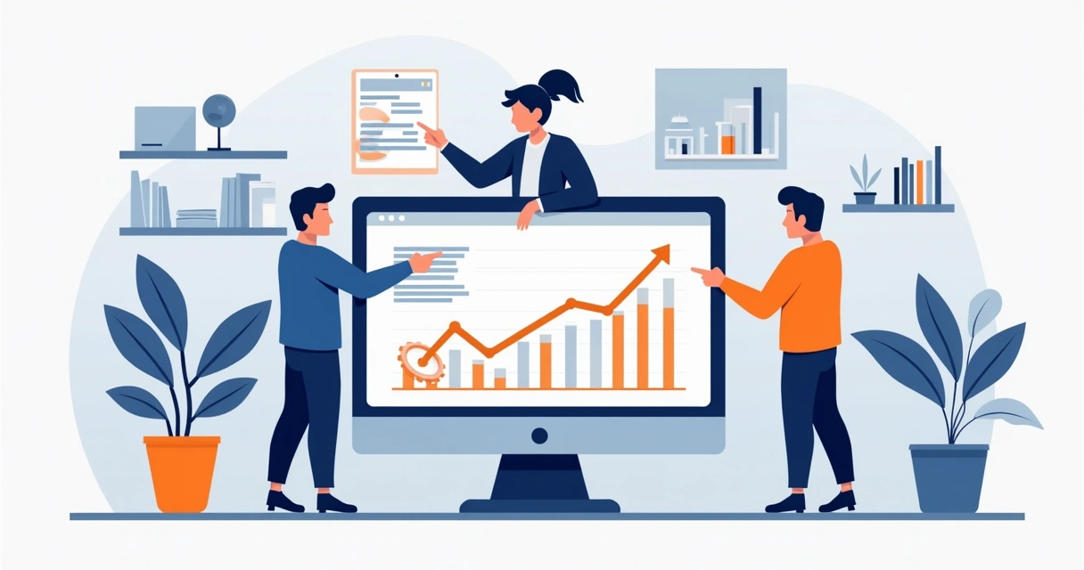 Tela de CRM para contabilidade com equipe analisando leads no painel 