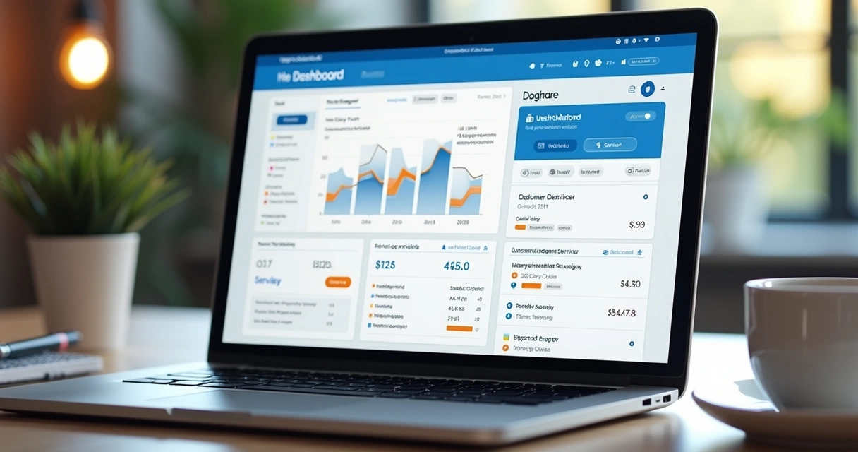 Tela de CRM com gráficos e informações do cliente no e-commerce 