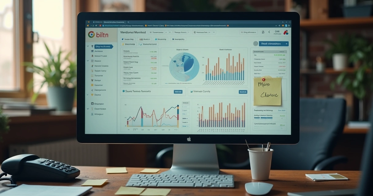 Dashboard de sistema de CRM mostrando dados antigos e gráficos desatualizados 