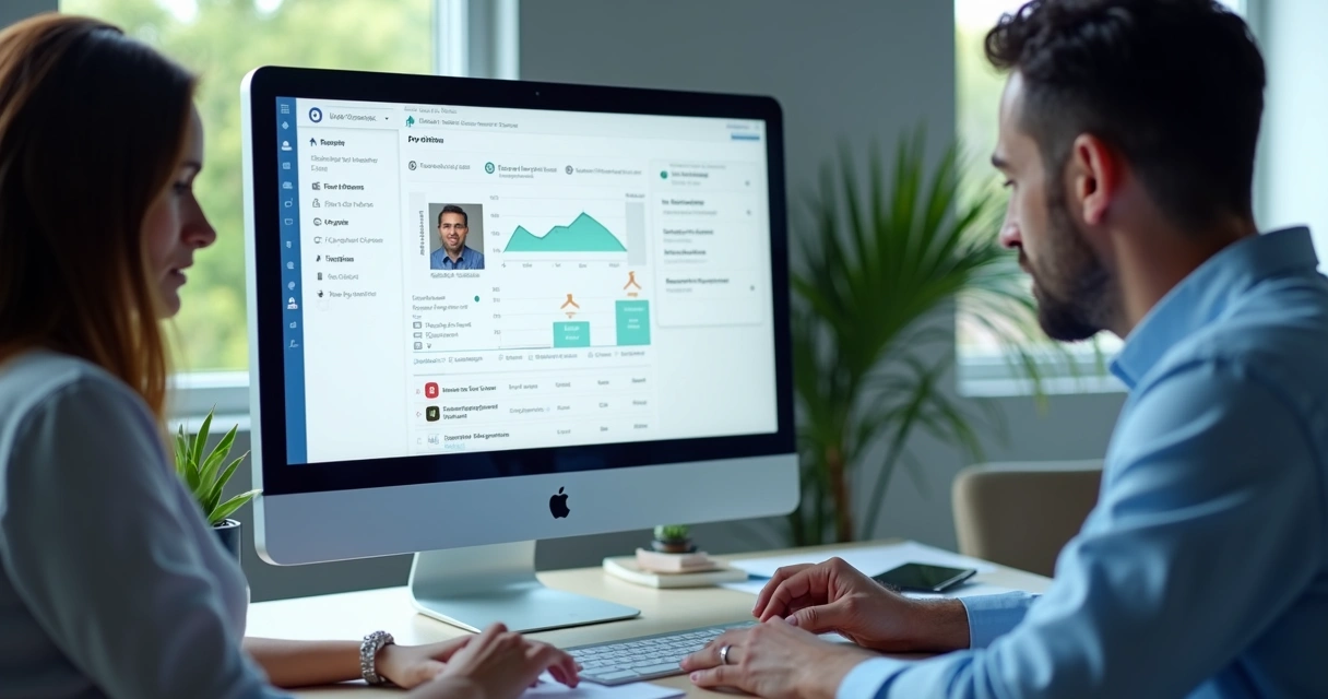 CRM de clínica com funil de atendimento visível na tela 