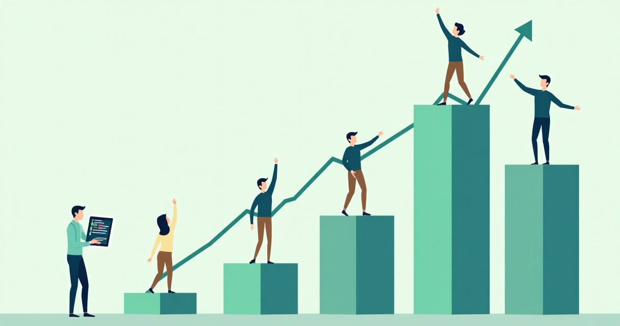 Ilustração de CRM impulsionando o crescimento nas vendas 