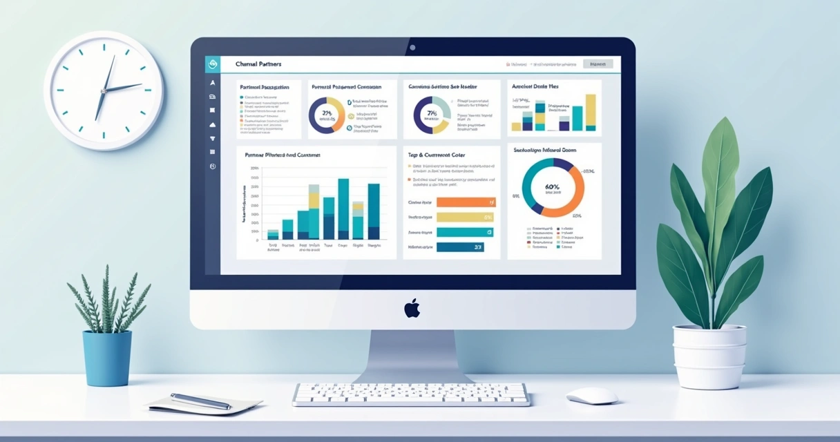 Captação de Leads: 10 Estratégias Digitais Para SaaS CRM especializado mostrando desempenho de parceiros em tela