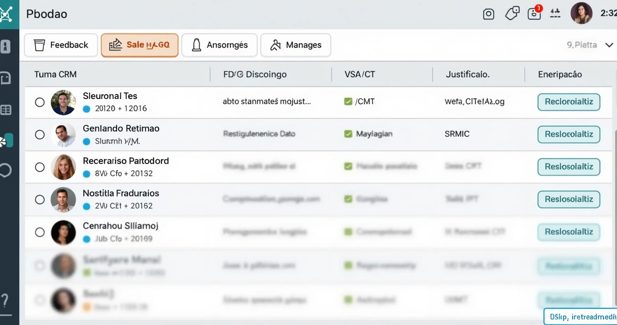 Tela de CRM aberta mostrando feedback detalhado de SDR 