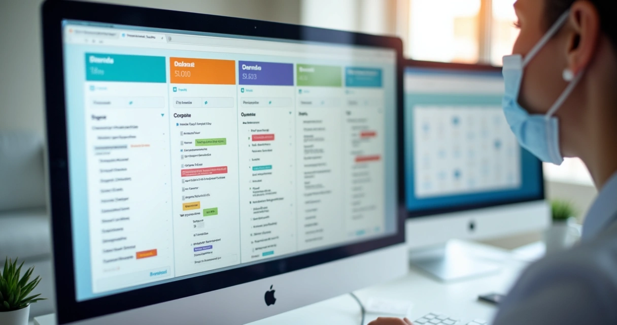 Tela de CRM odontológico com funil de leads e etiquetas de interesse 