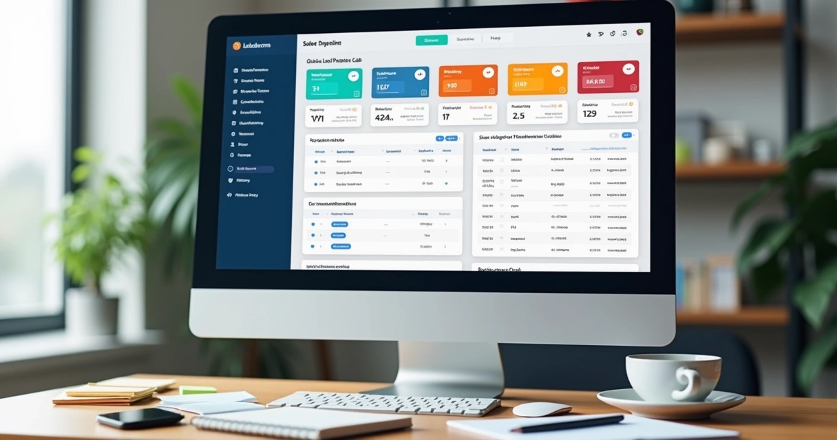 Tela de CRM mostrando sequência de atividades de vendas no funil 