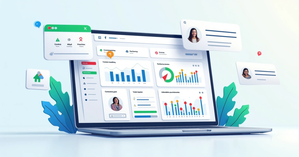 Dashboard de CRM integrado com Google Ads, mostrando rankeamento de leads e gráficos automáticos 