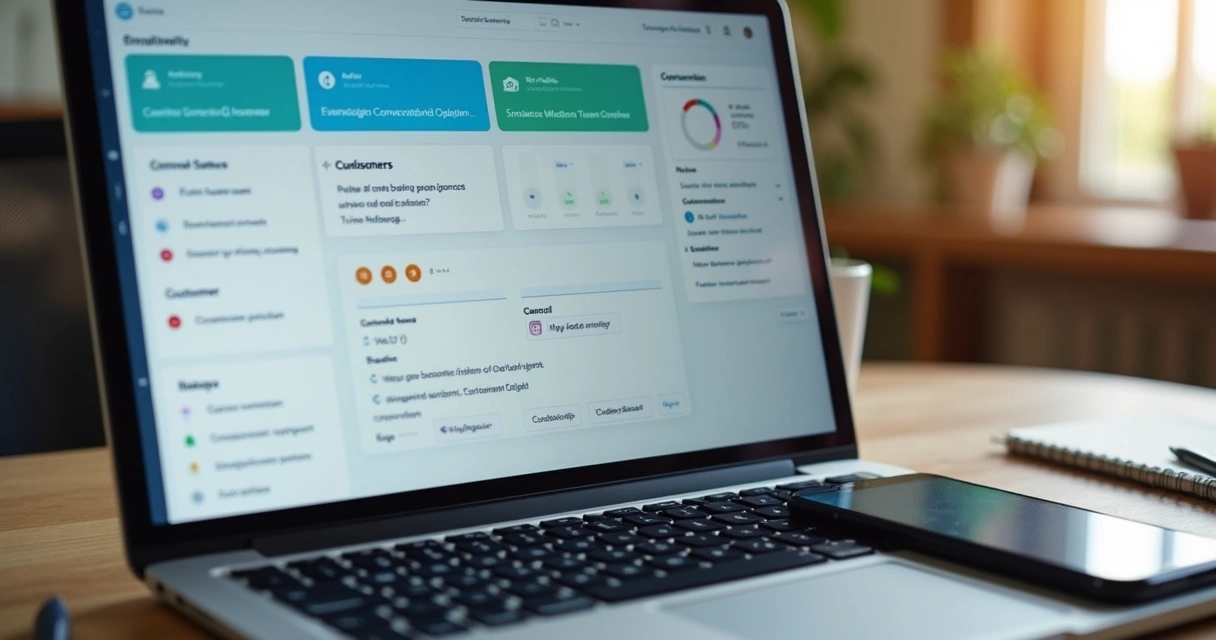 Tela de CRM com histórico de negociações e contatos