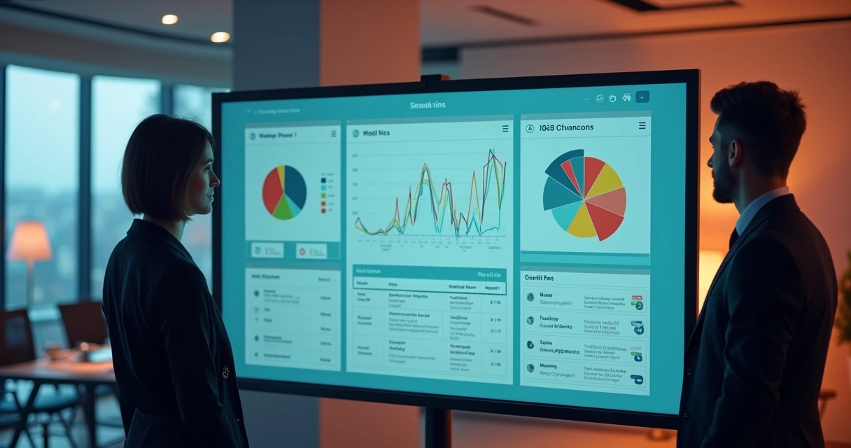 Gestor imobiliário analisando dados de WhatsApp num painel moderno de CRM
