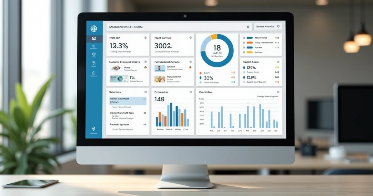 Dashboard de CRM de vendas com indicadores e notas de clientes 