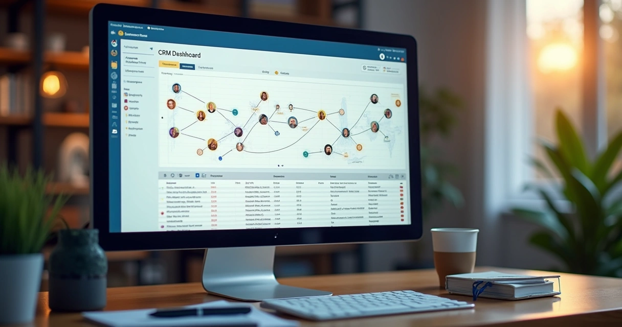 Painel de integração CRM com dados 