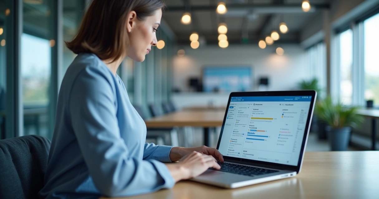 Profissional integrando lista de clientes ao software CRM.