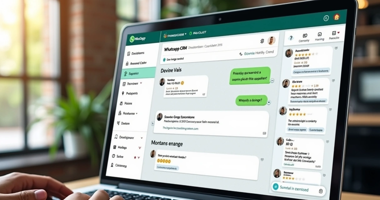 Tela de um CRM com integração ao WhatsApp.