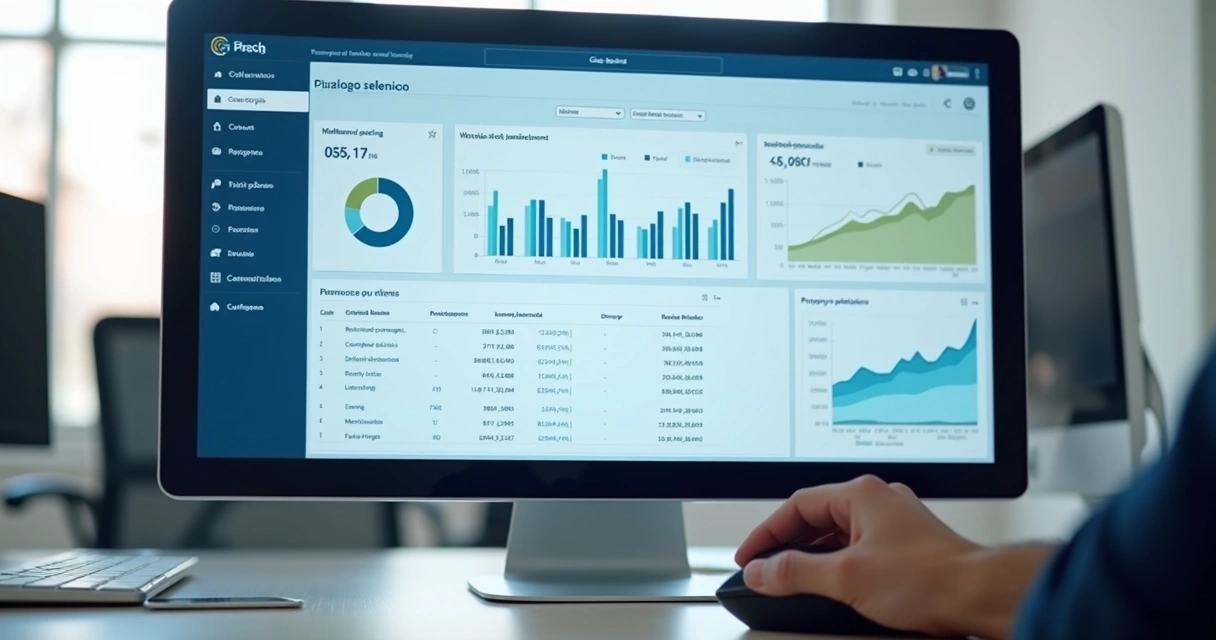 Tela de CRM imobiliário com dados de aluguel