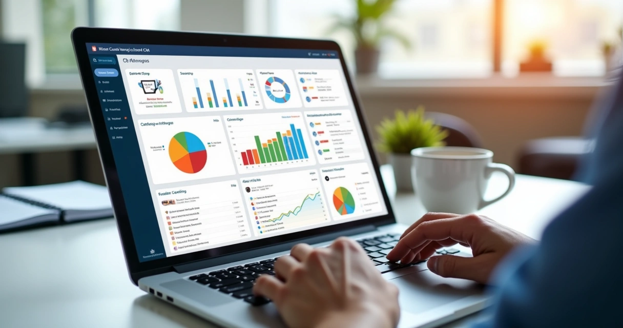 Painel de CRM integrado mostrando contatos de empresas 