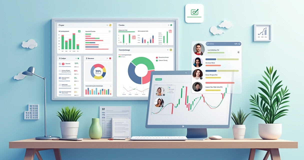 Dashboard de CRM mostrando integração com mensagens do WhatsApp 