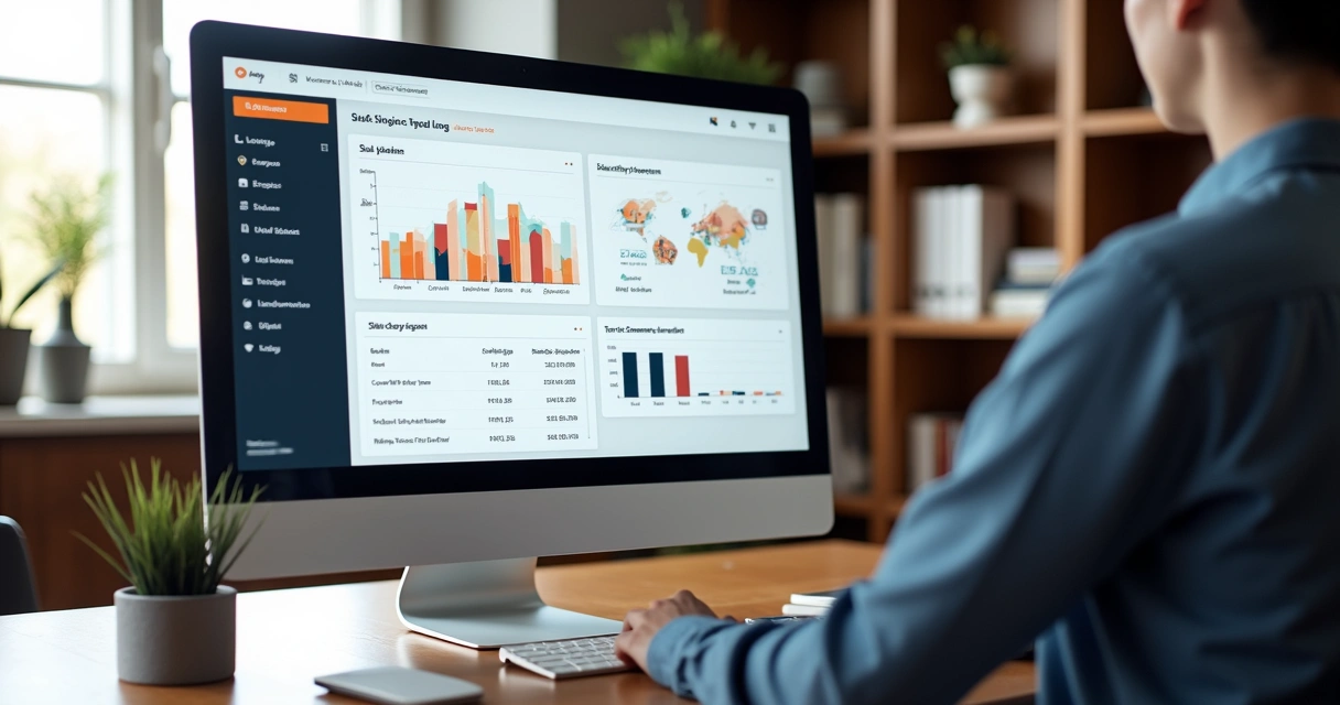 Tela de CRM jurídico com indicadores de vendas 