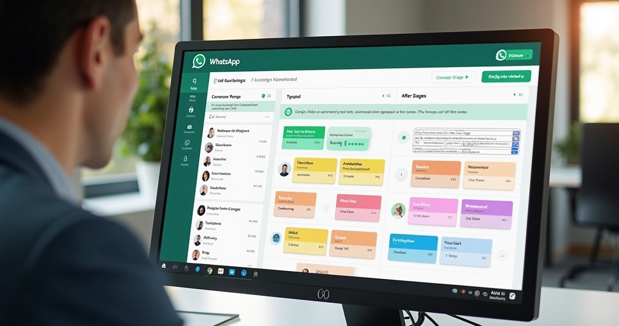 CRM visual do WhatsApp no formato Kanban para vendas 