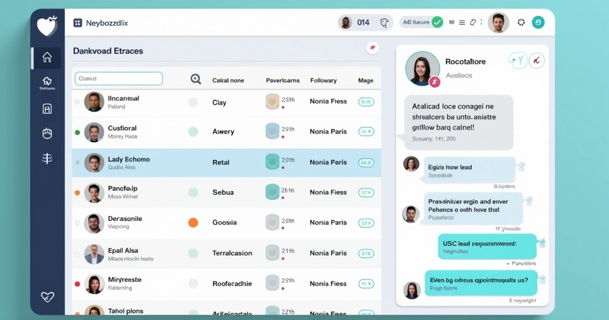 Painel de CRM mostrando leads de pacientes odontológicos e pré-agendamento 