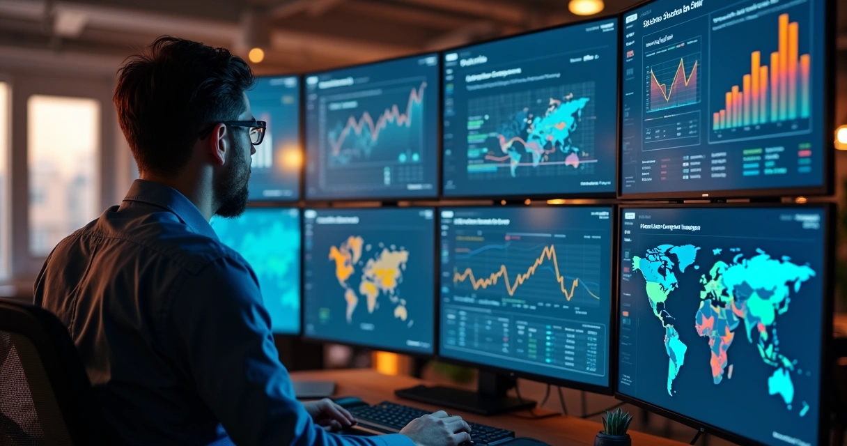 Painel de CRM com gráficos coloridos integrando dados de campanhas digitais 