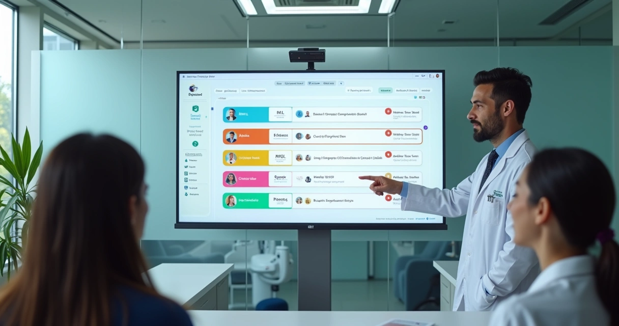 Painel de CRM odontológico mostrando etapas de leads e agendamento 