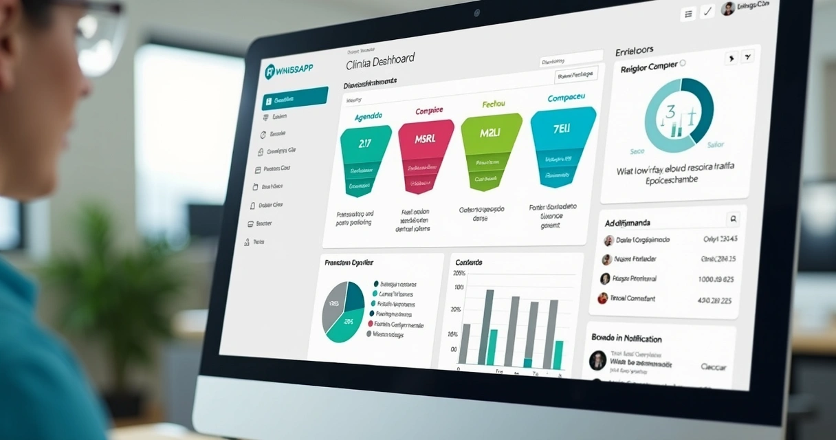 CRM de marketing odontológico mostrando funil de vendas 