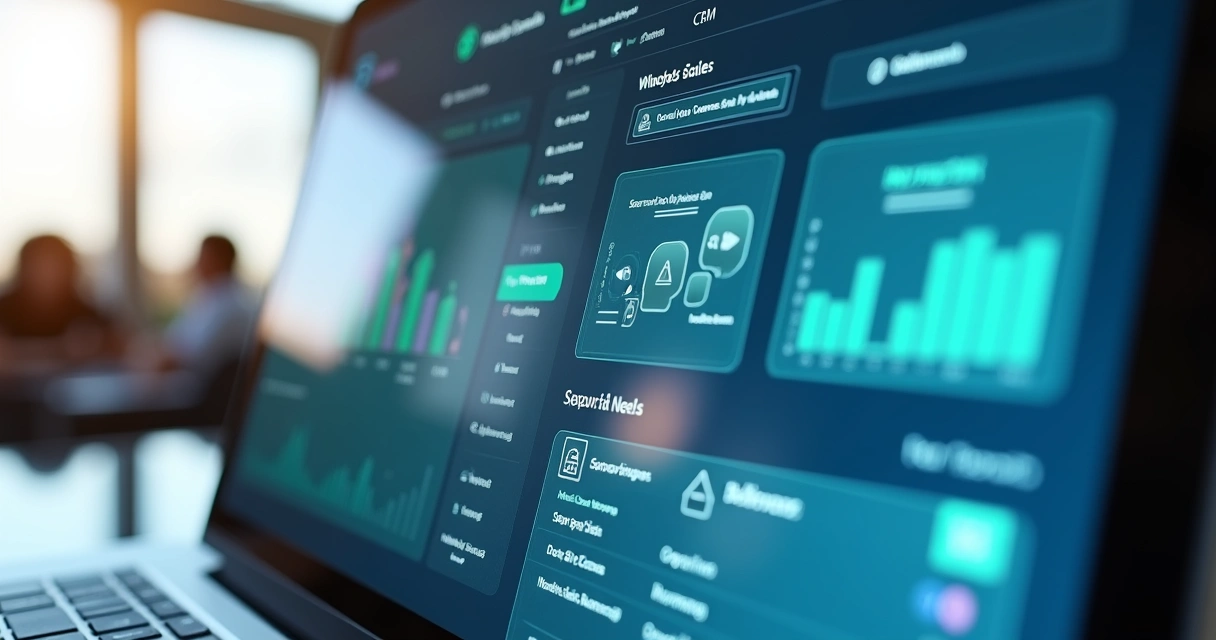 Panel de CRM mostrando controles multi-negocio y tendencias de inteligencia artificial para WhatsApp 