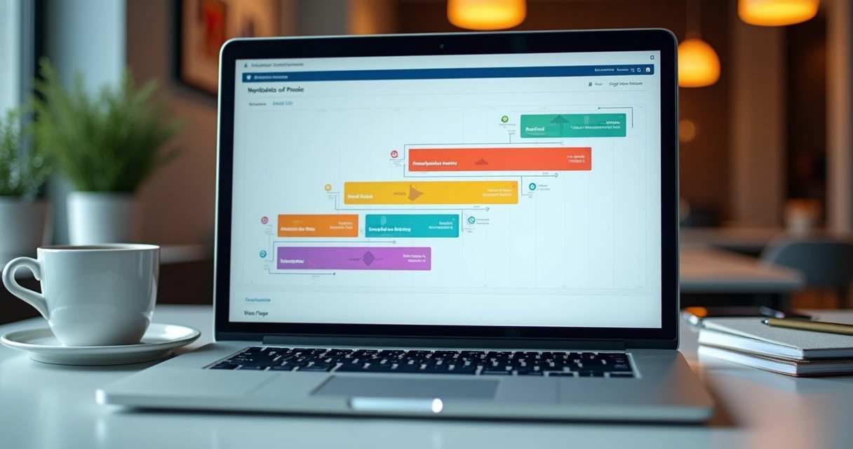 Tela de CRM em notebook mostrando pipeline com etapas de negociação 