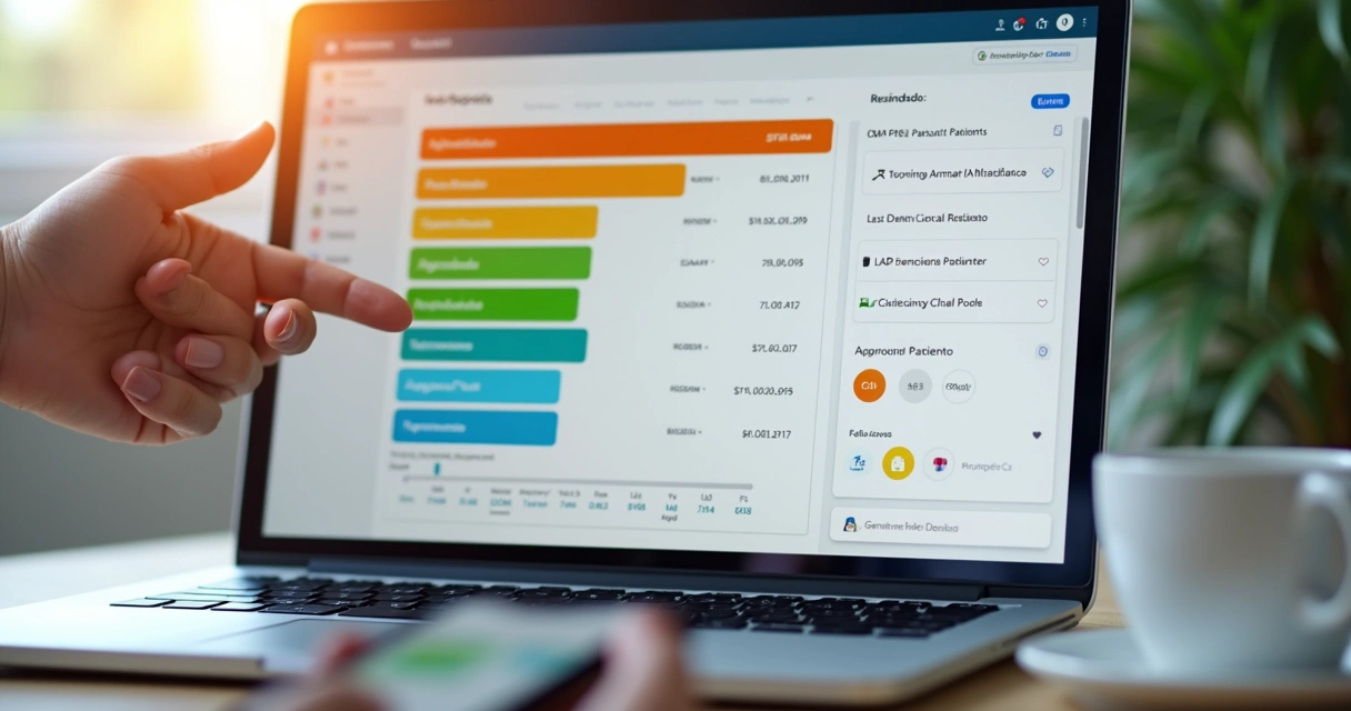 Dashboard de CRM odontológico com leads qualificados 
