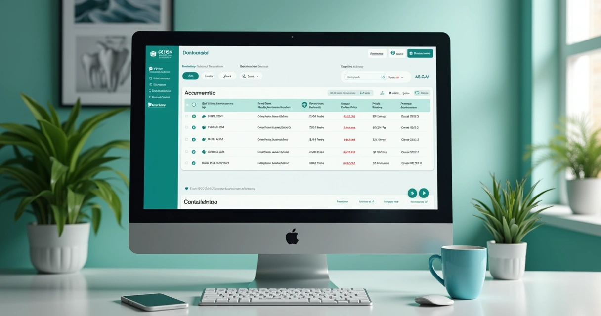 Tela de CRM odontológico com agendamentos 
