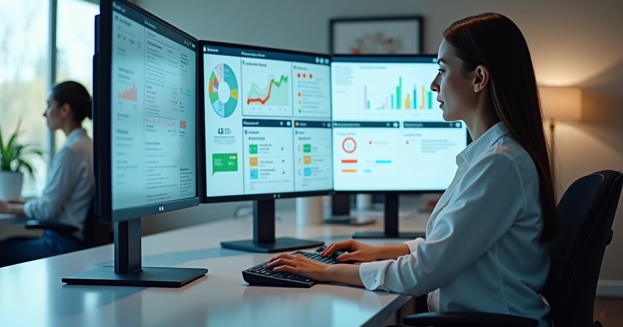 Equipe de clínica utilizando CRM omnichannel com telas mostrando WhatsApp, Instagram e relatórios em tempo real 
