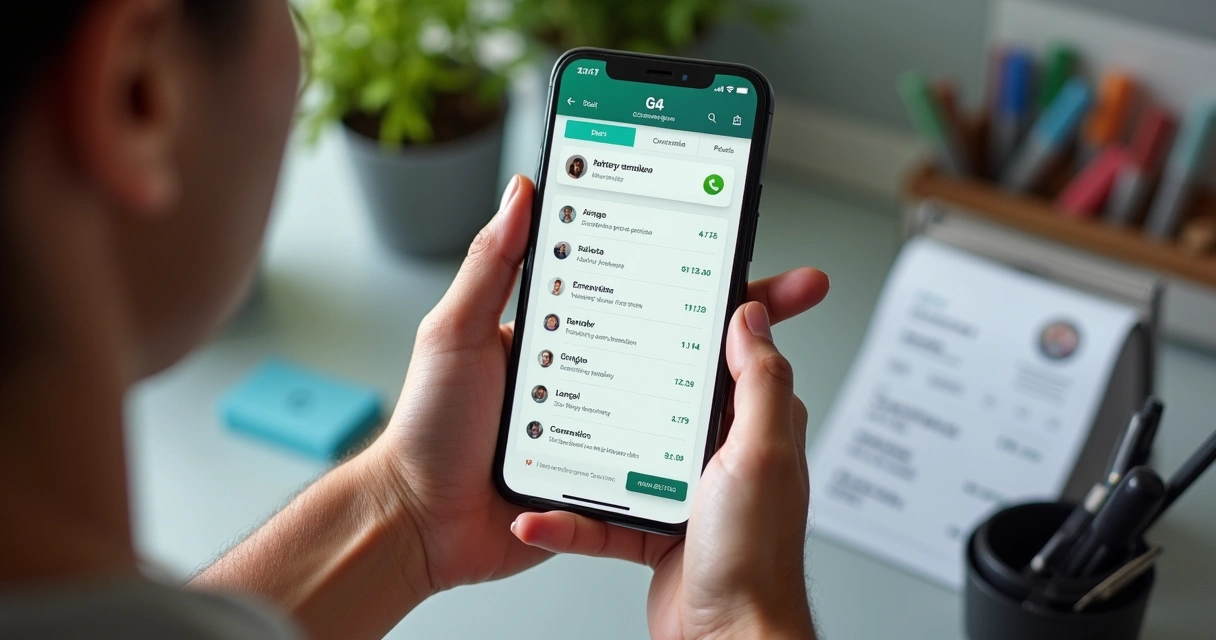 Pessoa mexendo em CRM simples no celular integrado ao WhatsApp 