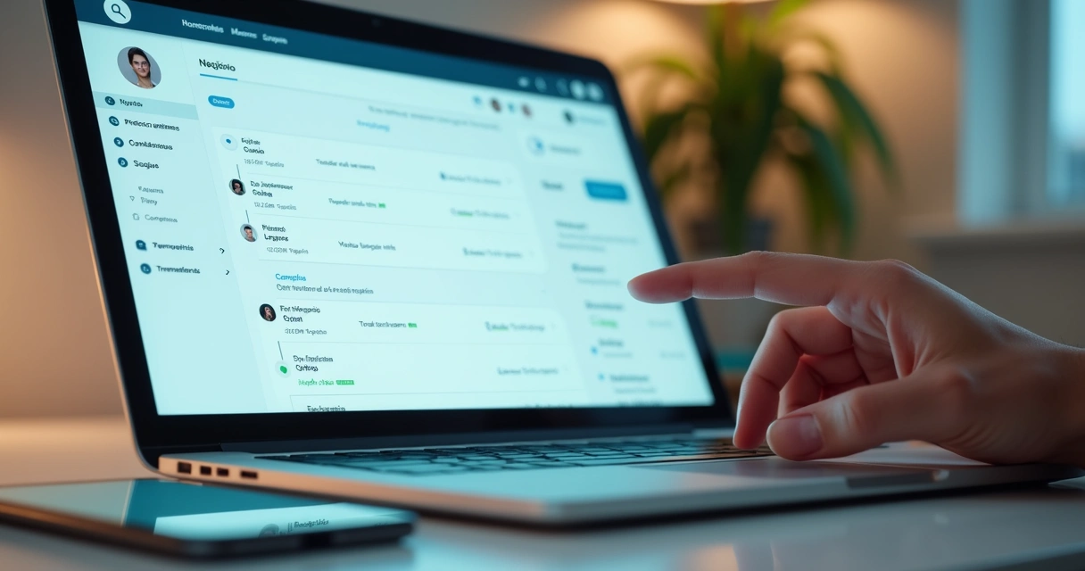 Tela de CRM simples com negócios e lembretes de retorno