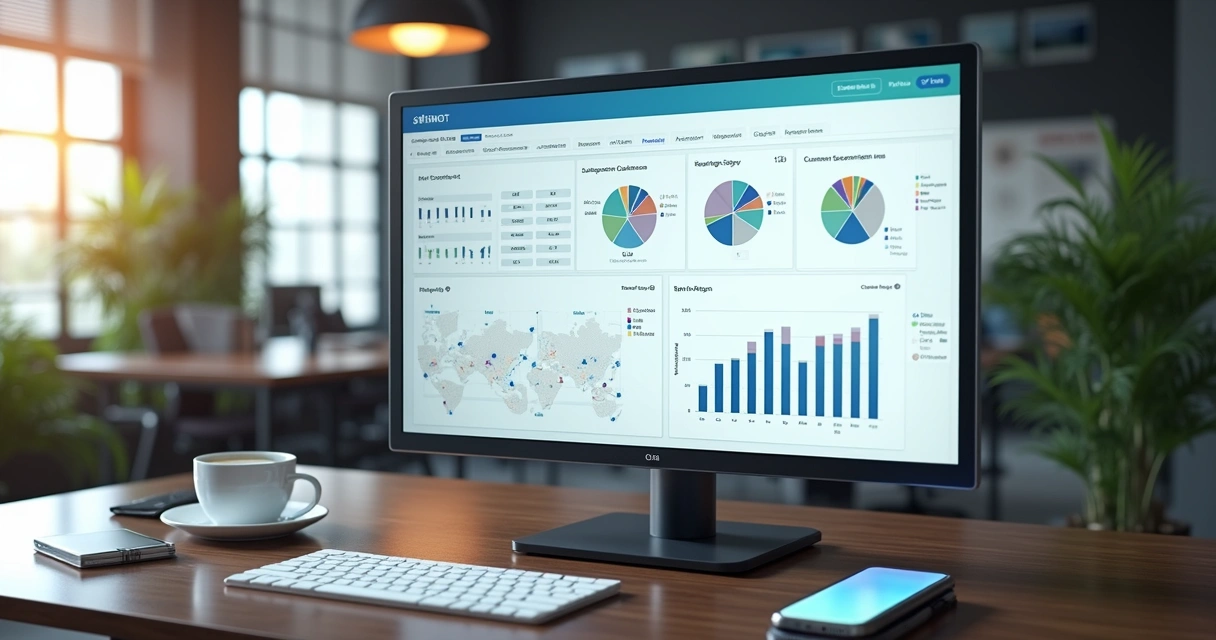 Tela detalhada de dashboard de CRM Smart Conversas com gráficos de vendas e comunicação integrada 