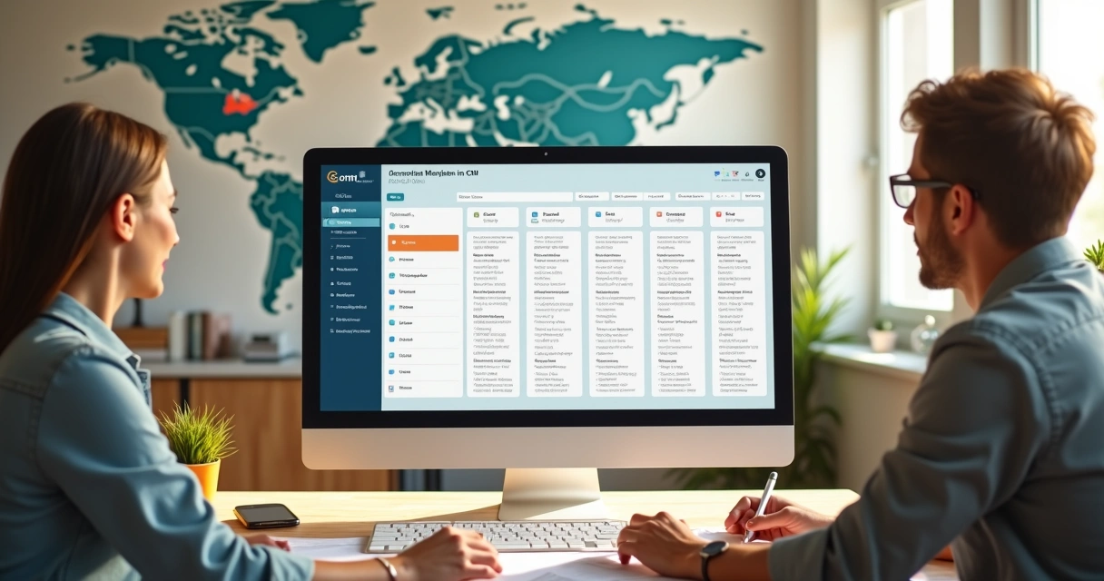 Tela de CRM exibindo leads de turismo 