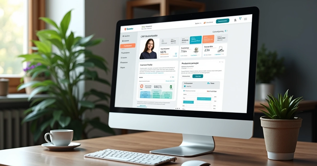 Painel de CRM exibindo informações de cliente e sugestão personalizada de upgrade 