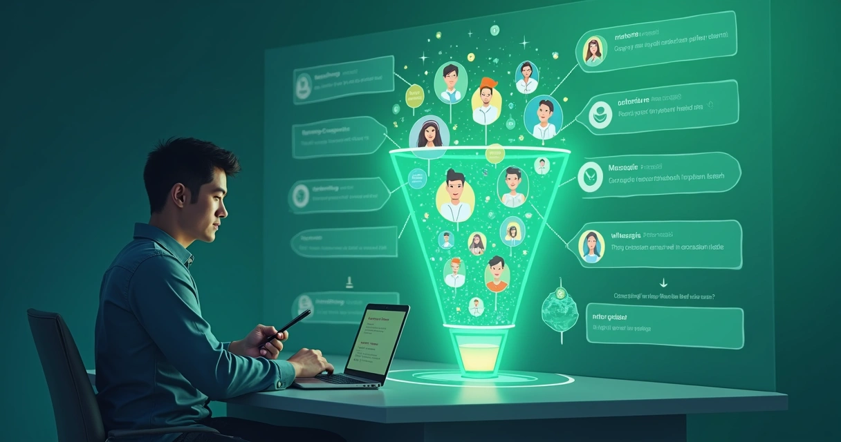 Embudo de ventas CRM WhatsApp con personalización