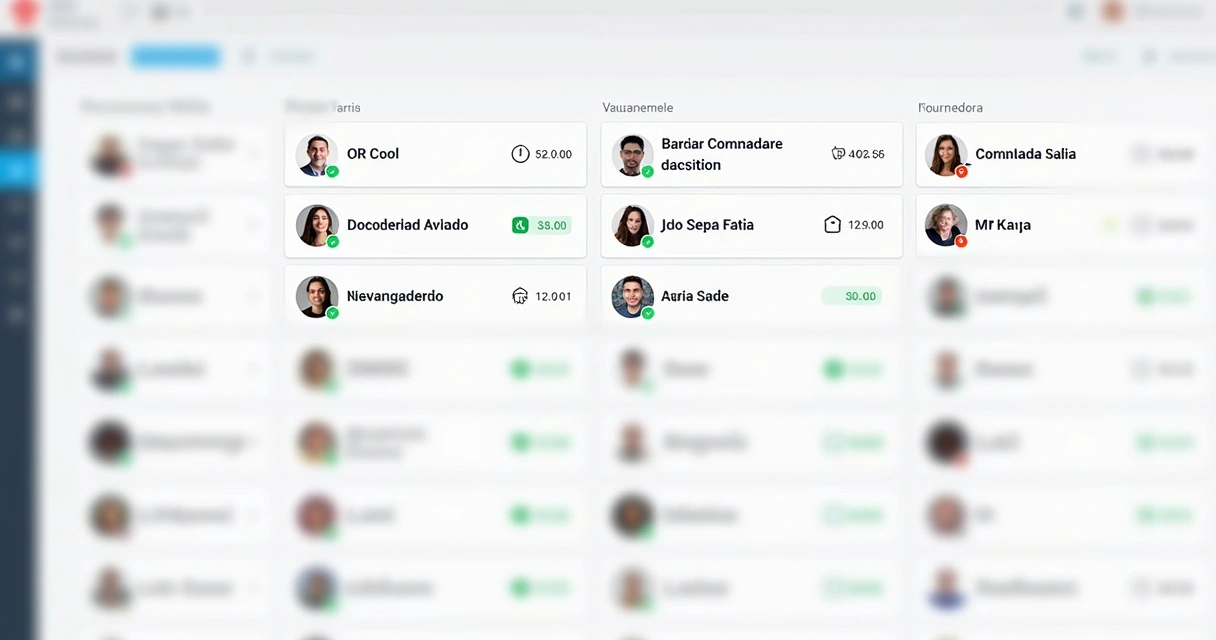Tela de CRM mostrando negócios organizados por etapa 