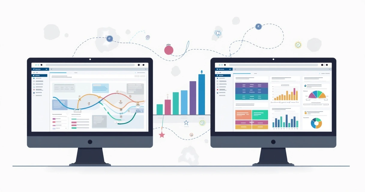 Comparação visual de CRM tradicional com plataforma voltada para canais 