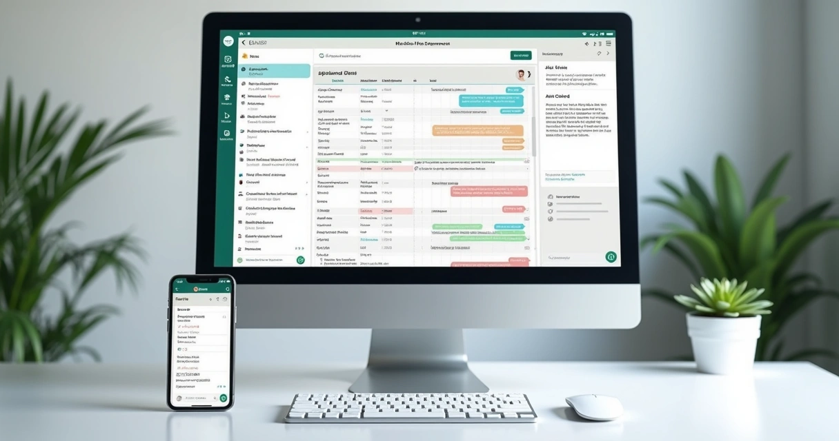 Painel de CRM com mensagens de pacientes 