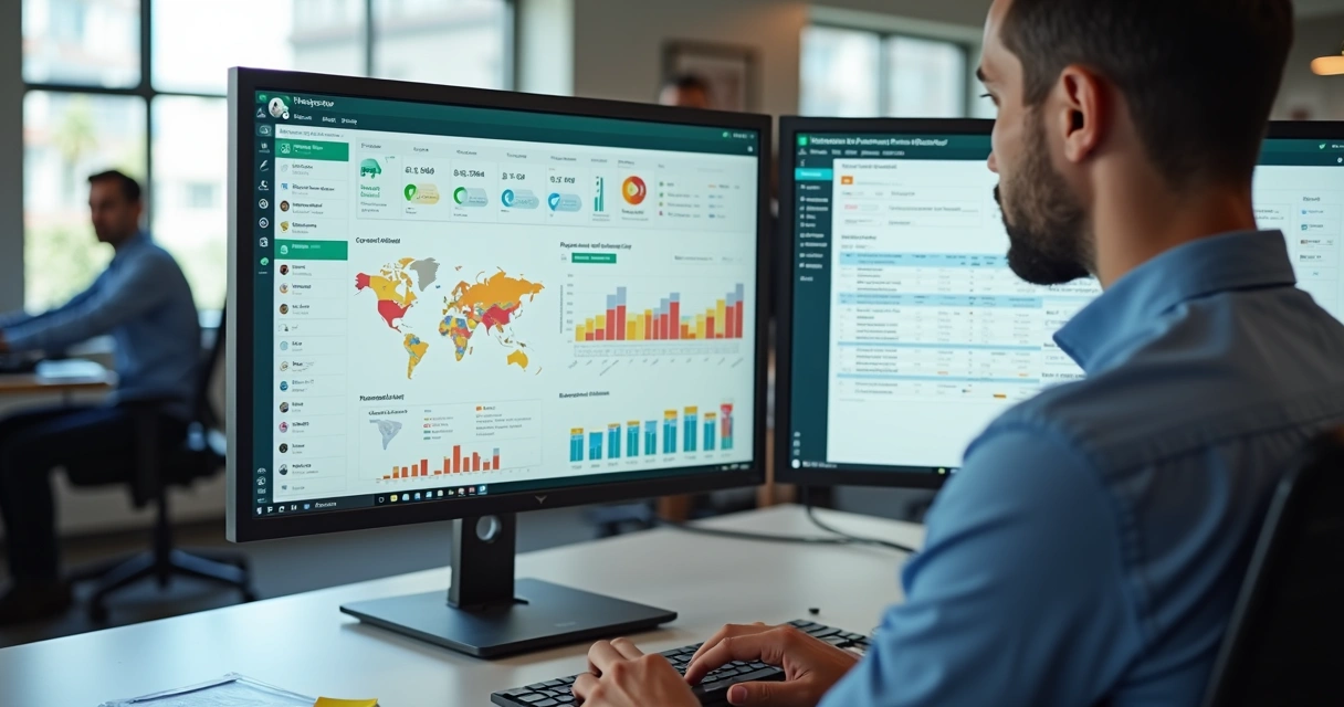 Gestão de contatos de vendas em tela de computador com WhatsApp aberto 