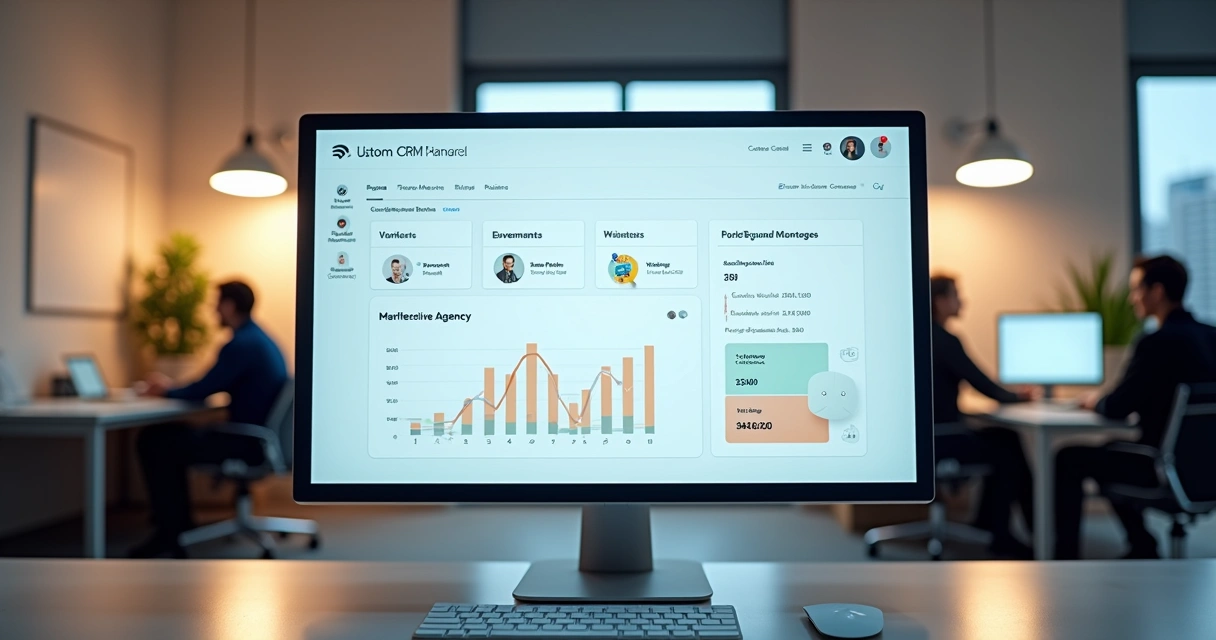 Dashboard personalizada de CRM para agência digital 