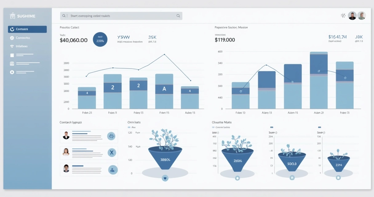 Tela de sistema CRM ilustrando pipeline comercial 