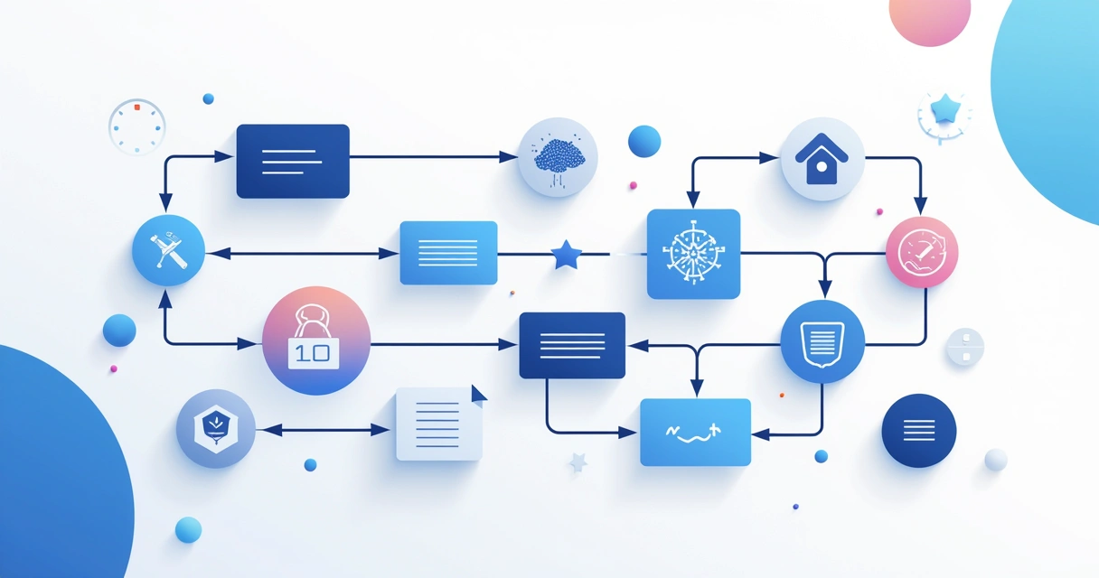 Fluxo visual de tarefas conectadas em cronograma digital