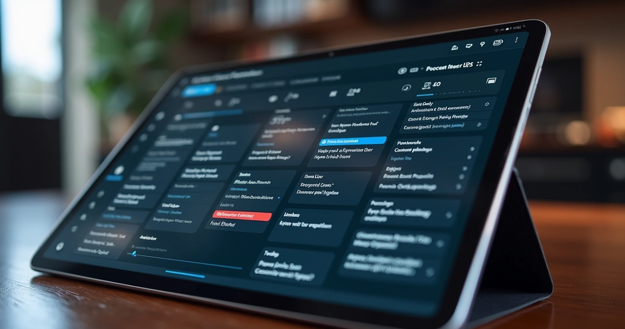 Digital content schedule with dark channel themes